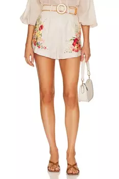 Шорты Zimmermann Alight Tuck Short, цвет Ivory Floral