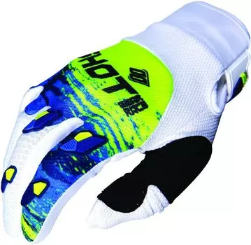 Shot Contact Counter Мотокросс перчатки, синий/белый/желтый