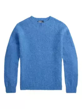 Шотландский шерстяной свитер с длинными рукавами POLO RALPH LAUREN, синий