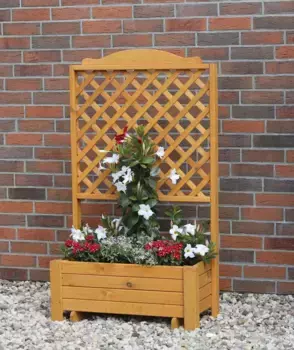 Шпалера Promadino "Romantica", с ящиком для растений, ШxГxВ: 80x38x140 см 80х140х38 см, цвет honigbraun