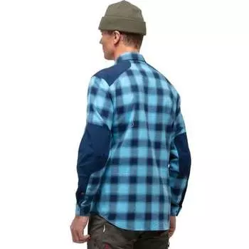 Шпицбергенская фланелевая рубашка мужская Norrona, цвет Heritage Blue/Indigo Night