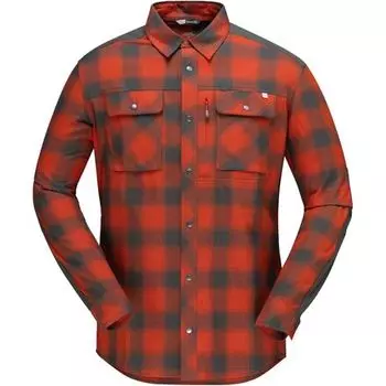 Шпицбергенская фланелевая рубашка мужская Norrona, цвет Rooibos Tea/Slate Grey