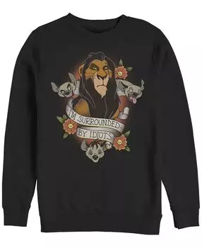 Шрам disney men's lion king в окружении идиотской татуировки, флис с круглым вырезом Fifth Sun, черный