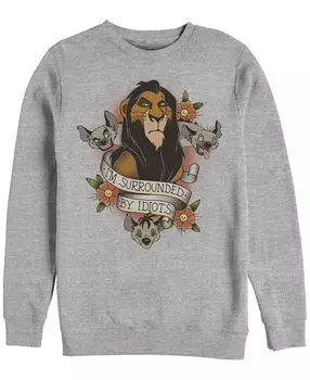 Шрам disney men's lion king в окружении идиотской татуировки, флис с круглым вырезом Fifth Sun, мульти
