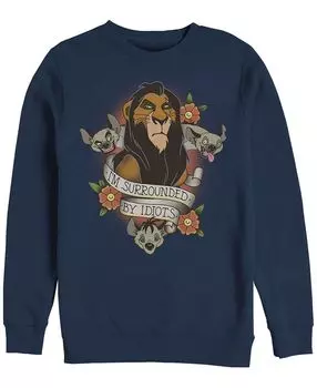 Шрам disney men's lion king в окружении идиотской татуировки, флис с круглым вырезом Fifth Sun, синий