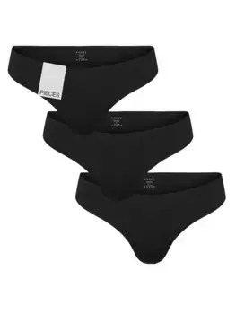 Шт. Трусы "PCNAMEE THONG 3-PACK NOOS" (упаковка, 3 шт.) Pieces, цвет Black Pack:3 Pack