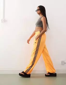 Штаны Adidas Originals Adicolor classic firebird свободного кроя в ярко-оранжевом/черном цвете
