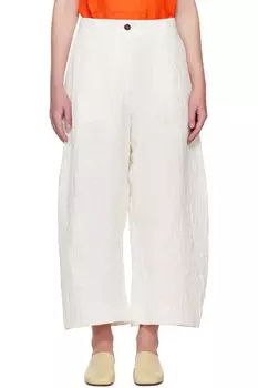 Штаны Chalco из льняной ткани Studio Nicholson, цвет parchment