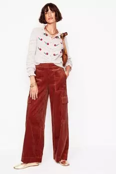 Штаны Co Ord из 100% хлопка, надеваемые на застежку Boden, красный