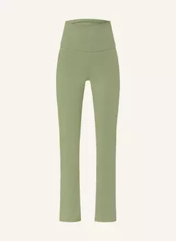 Штаны для йоги классические с закругленными углами Mandala, зеленый