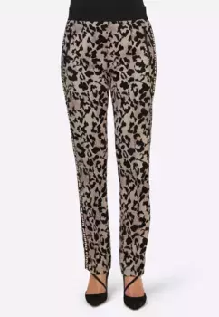 Штаны из джерси Heine, цвет Schwarz-Camel-Gemustert