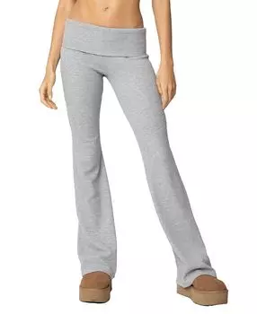 Штаны из вафельного трикотажа Sab Fold Over Edikted, серый