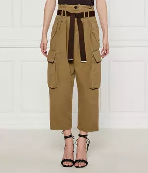 Штаны-карго женские Pinko свободные укороченные, зеленый