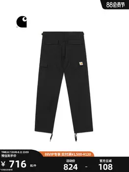 Штаны мужские Carhartt WIP с несколькими карманами и двойными коленями, черный