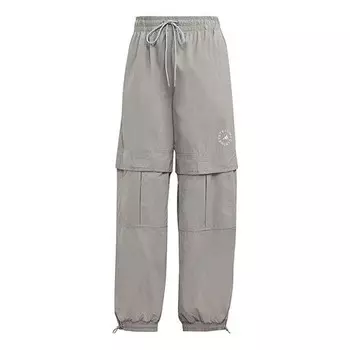 Штаны от stella mccartney truecasuals тканые однотонные спортивные штаны Adidas, серый