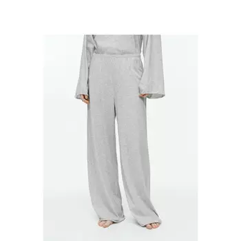 Штаны пижамные Arket с высокой талией, серый