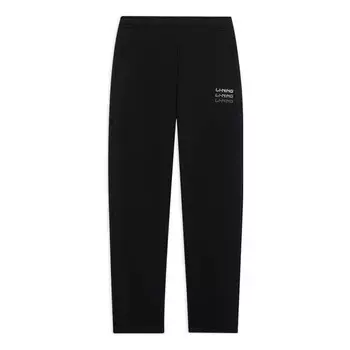 Штаны прямые спортивные с тройным логотипом Li-Ning, черный