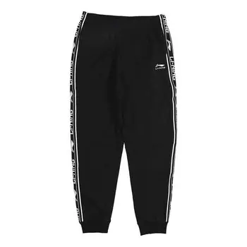 Штаны с графическим принтом, спортивные штаны Li-Ning, черный