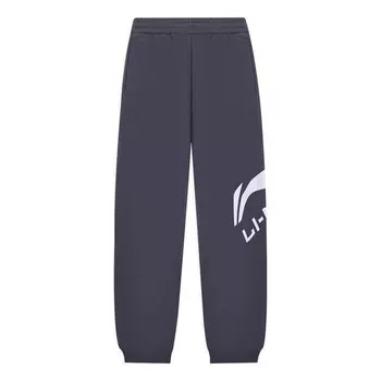 Штаны с графическим принтом, спортивные штаны Li-Ning, серый