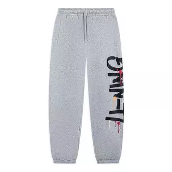 Штаны с графическим принтом, спортивные штаны Li-Ning, серый