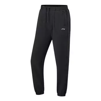 Штаны с логотипом быстросохнущие беговые штаны Li-Ning, черный