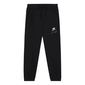 Штаны с логотипом из технологического флиса New Balance, черный