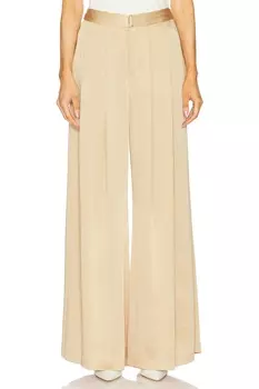 Штаны с широкими штанинами и средней посадкой Aubrie от L'Agence, latte