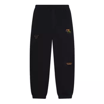 Штаны с вышитым логотипом, спортивные штаны Li-Ning, черный