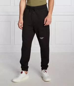 Штаны спортивные Calvin Klein Jeans с логотипом, черный