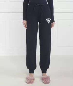 Штаны спортивные Emporio Armani Regular Fit с логотипом, синий