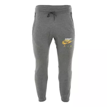 Штаны спортивные флисовые с манжетами Nike, серый
