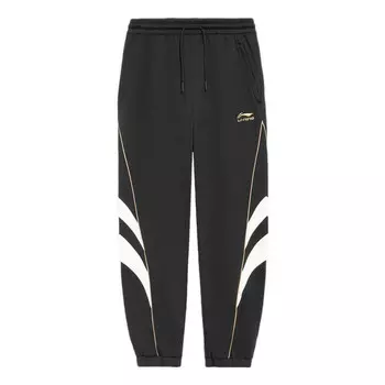 Штаны спортивные с цветным блоком и графикой Li-Ning, черный