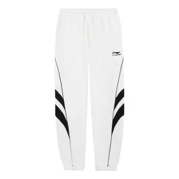 Штаны спортивные с цветным блоком и графикой Li-Ning, белый