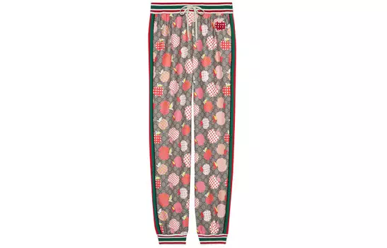 Штаны спортивные женские Gucci с принтом, коричневый