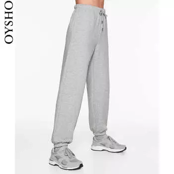 Штаны спортивные женские Oysho на бархатной подкладке, светло-серый