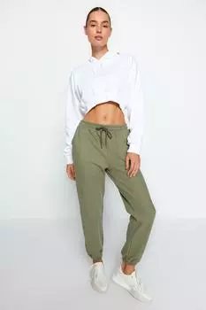 Штаны Trendyol Selanik спортивные с карманами, темно-зеленый