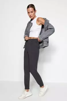 Штаны Trendyol спортивные из толстого флиса, серый