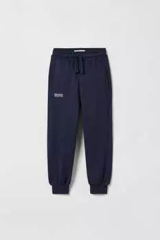 Штаны Zara Kids Label and Seam Details, тёмно-синий