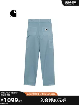 Штаны женские Carhartt WIP с узором елочка, синий