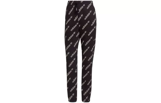 Штаны женские спортивные с монограммой Track Knit, черные Adidas Originals