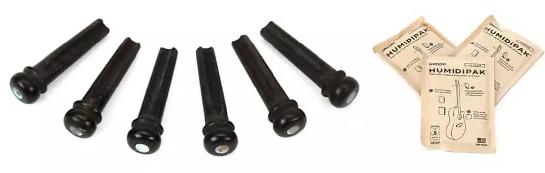 Штифты Taylor Ebony Bridge Pins с точками Abalone в комплекте с D'Addario Humidipak Maintenance Pack (3 шт.) Taylor + D'Addario 7251=1 PW-HPRP-03=1