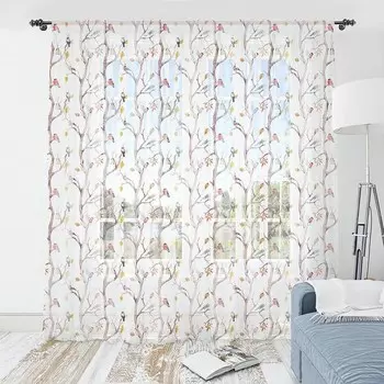 Штора Abakuhaus Herbstvgel 2 шт, 274x180x0,5 см цвет dunkler pfirsich und mehrfarbig