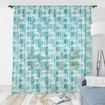 Штора Abakuhaus Reptil 2 шт, 274x160x0,5 см цвет blau und teal