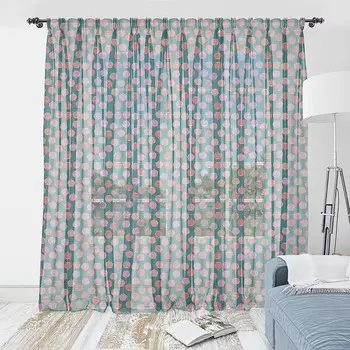 Штора Abakuhaus Rote Blumen 2 шт, 274x240x0,5 см цвет dunkel teal und mehrfarbig
