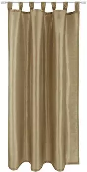 Штора Алессия непрозрачная с петлями, размеры: 140х245см, цвет: черный Arsvita, серый