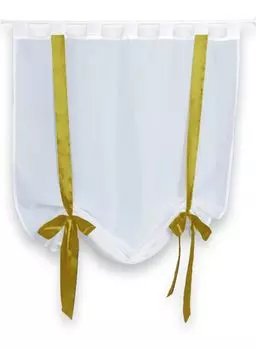 Штора ALISON бело-желтый 140х270 см, рюши, лента, кулиска Haus und Deko