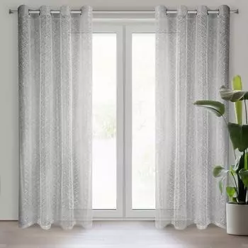 Штора АМАРА НА бежевый 140х250 см люверсы штора на люверсах Eurofirany, серый