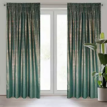 Штора AMBI стальная светло-серая серая серебристая светло-серая 140х250 см люверсы штора на люверсах Eurofirany, синий