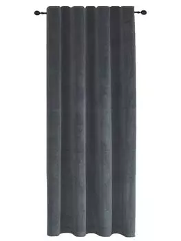 Штора антрацит с рюшами на ленте 140х245 см шелковая глянцевая полупрозрачная декоративная штора Haus und Deko, серый