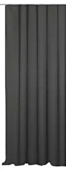 Штора антрацит с рюшами на ленте блэкаут 140х245 см бархатная мягкая непрозрачная штора Haus und Deko, серый